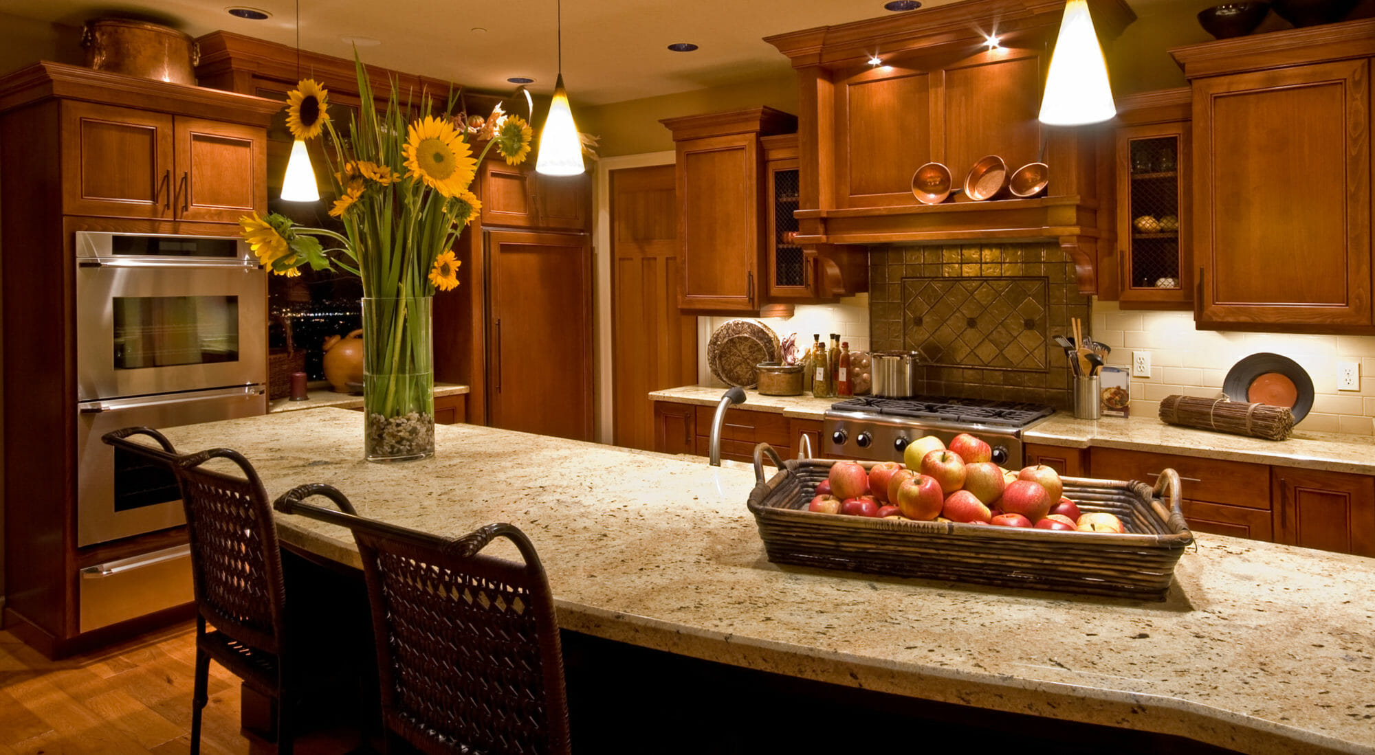 Gorgeous Recycled Glass Countertops & Glass Tile Design from Absolute Stone