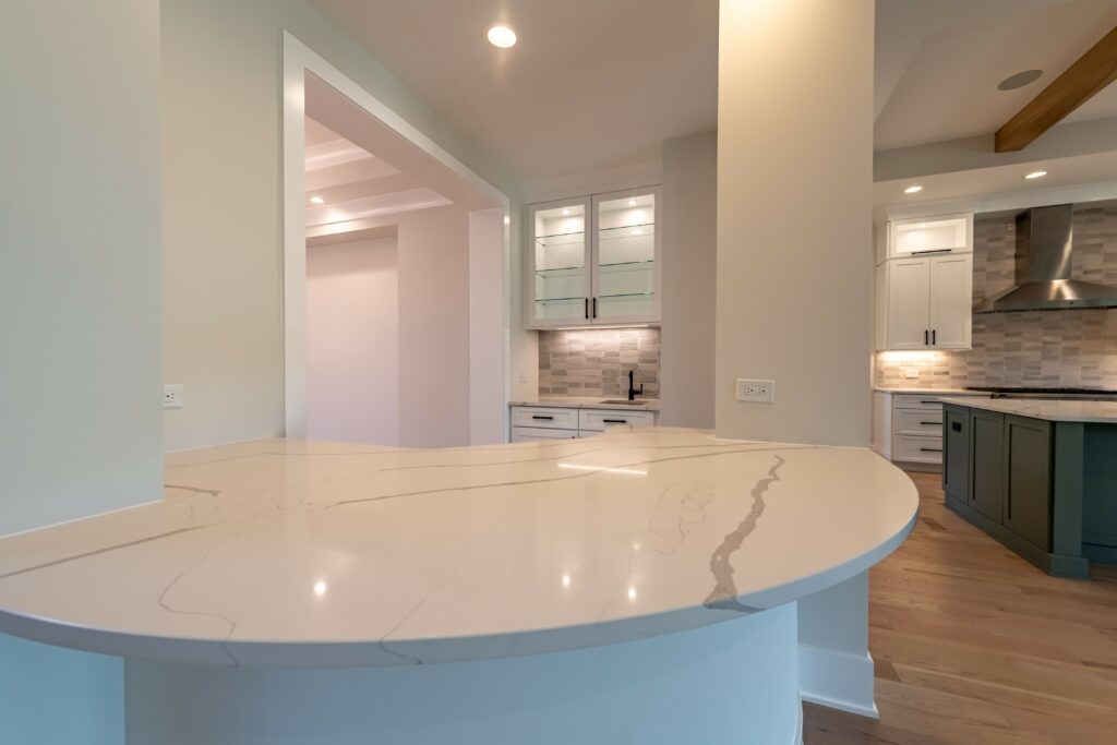 AR Homes Wet Bar White with Absolute Stone